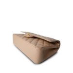 Beige Clair Caviar Quilted Classic Flap Medium Gold Hardware - Image 7