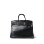 Birkin 35 Black Box Calfskin Gold Plated A Square Stamp - Image 8