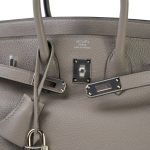 Birkin 25 Gris Asphalt Taurillon Novillo Palladium Plated Y Stamp - Image 5