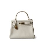 Kelly 28 Retourne Craie Clemence Gold Plated C Stamp