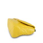 20B Yellow Goatskin Quilted Large 19 Flap Mixed Hardware - Image 12