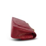 Red Lambskin Quilted Classic Flap Small Gold Hardware - Image 6