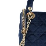 Mini Lady Dior Bag Navy Velvet - Image 5