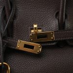 Birkin 25 Ebène Veau Togo Gold Plated Z Stamp - Image 17