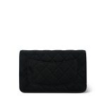 20A Black Velvet Quilted Crystal Pearl Crush Wallet On Chain WOC LGHW - Image 4