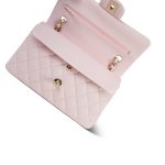 22S Light Pink Caviar Quilted Classic Flap Small Light Gold Hardware - Image 17