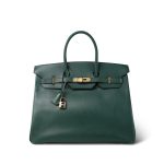 Birkin 35 Vert / Green Ardennes Gold Plated A Square Stamp