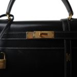 Kelly Sellier 28 Black Box Calfskin Gold Plated (L) Stamp - Image 2