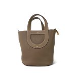 In The Loop 18 Etoupe Taurillon Clemence/Swift Gold Plated B Stamp - Image 2