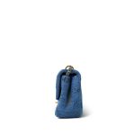 22P Denim Quilted Single Flap Small Aged Gold Hardware - Image 2