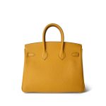 Birkin 25 Jaune Ambre Togo Palladium Plated Z Stamp - Image 6