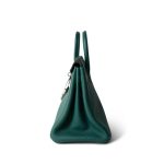 Birkin 25 Malachite Togo Palladium Plated C Stamp - Image 3