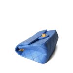 24P Blue Aged Calfskin Quilted Mini Reissue 2.55 Flap Aged Gold Hardware - Image 9