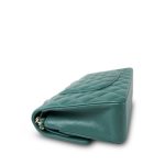 Dark Green Lambskin Quilted Classic Flap Medium Light Gold Hardware - Image 9