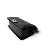 Black Caviar Quilted Boy Bag Old Medium Ruthenium Hardware - Image 10