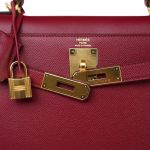 Kelly Sellier 28 Rouge Grenat Epsom Gold Plated C Stamp - Image 13