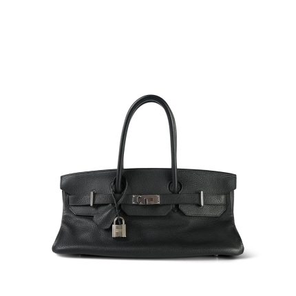 Shoulder Birkin 42 JPG Noir Clemence Palladium Plated [I] Stamp