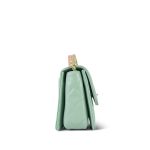 23P Light Green Shiny Calfskin Quilted Pink/Green Chain Top Handle Flap With Chain Aged Gold Hardware - Image 11