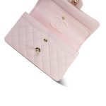 22S Light Pink Caviar Quilted Classic Flap Small Light Gold Hardware - Image 16