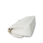 22K White Caviar Quilted Classic Flap Medium Light Gold Hardware - Image 9