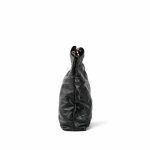22S Black Calfskin Quilted 22 Hobo Bag Small Aged Gold Hardware - Image 5