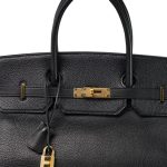Birkin 40 Noir Clemence Gold Plated [B] Stamp - Image 4