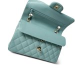 20C Tiffany Blue Small Classic Flap Light Gold Hardware - Image 13