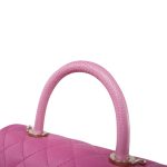 21P Pink Caviar Quilted Lizard Embossed Coco Handle Small Light Gold Hardware - Image 13
