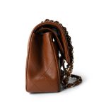 23A Brown/Cognac Caviar Quilted Classic Flap Small Light Gold Hardware - Image 11