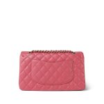 18S Pink Caviar Medium Quilted Classic Double Flap Light Gold Hardware - Image 3