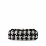 20S Ecru Black & White Ribbon Tweed Quilted 19 Flap Small Mixed Hardware - Image 5