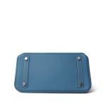 Birkin 25 Blue Jean Togo Palladium Plated [R] Stamp - Image 7