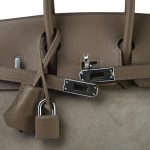 Birkin 25 Etoupe Swift and Grizzly Palladium Plated U Stamp - Image 4