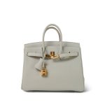 Birkin 25 Gris Perle Togo Gold Plated B Stamp - Image 8