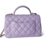 24P Lavender Lambskin Mini Top Handle Light Gold Hardware - Image 7