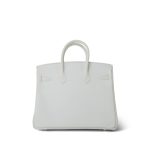 Birkin 25 White Epsom Palladium Plated [N] Stamp - Image 9