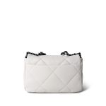 21K White Lambskin Quilted 19 Flap Small Black Hardware - Image 5