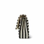 Ivory/Black Striped Coco Sailor Pearl Classic Flap GHW - Image 4