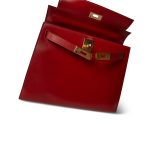 Kelly 28 Sellier Rouge Vif Box Calfskin Gold Plated V Stamp - Image 13