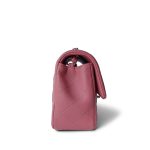 Pink/ Rose Nude Lambskin Quilted Mini Rectangular Flap Silver Hardware - Image 5