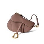 Dior Blush Grained Calfskin Saddle Bag w/ Strap