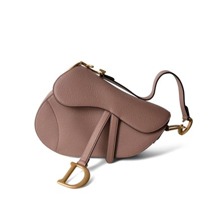 Dior Blush Grained Calfskin Saddle Bag w/ Strap