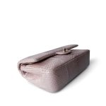 Iridescent Light Pink Python Medium Classic Double Flap LGHW - Image 7