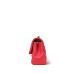 Light Red Lambskin Quilted Mini Rectangular Flap Aged Gold Hardware - Image 2