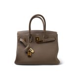 Birkin 30 Etoupe Togo Gold Plated C Stamp - Image 7