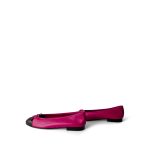 Chanel Fuchsia/Black Lambskin Cap Toe CC Ballerina Flats Size 38/7.5 - Image 4