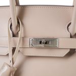 Birkin 30 Argyle Tadelakt Guilloche Palladium Plated R Square Stamp - Image 5