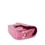 24C Shiny Pink Calfskin Quilted Flap Bag & Coin Purse - Image 8