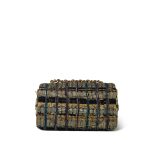 19A Egyptian Tweed Quilted Mini Rectangular Flap Light Gold Hardware - Image 5