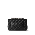 22A Black Lambskin Quilted Mini Rectangular Flap LGHW - Image 3